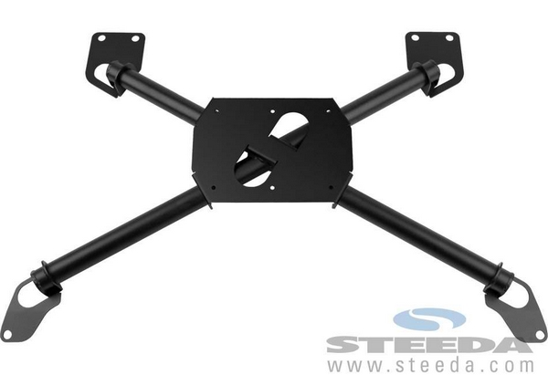 Rear Seat Chassis X-Brace - Black/No Plate